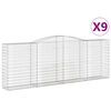 vidaXL Gabion Basket Set of 9 Silver Galvanized iron Large