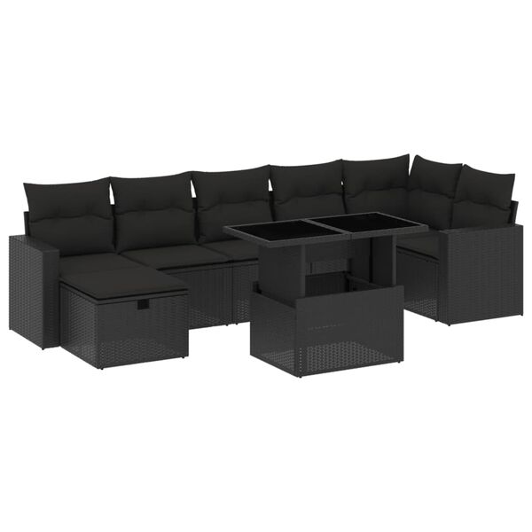 vidaXL Garden Sofa Set Black