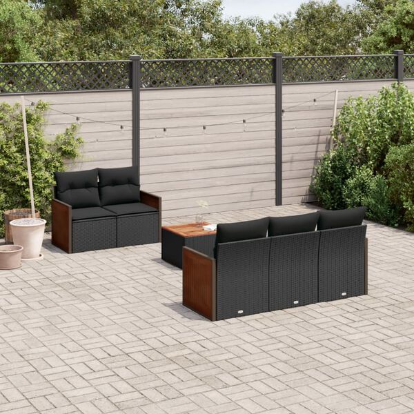 vidaXL Garden Sofa Set Black