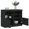 vidaXL Sideboard Black Engineered wood, Glass Medium Sideboard