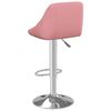 vidaXL Bar Stool Set of 2 Pink Velvet (100% polyester), chrome steel