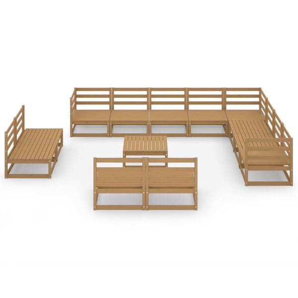 vidaXL Garden Lounge Set Honey Brown Solid Pine Large Modular