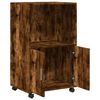 vidaXL Rolling Cabinet Smoked Oak Engineered Wood 21.7x15.7x35.8 in