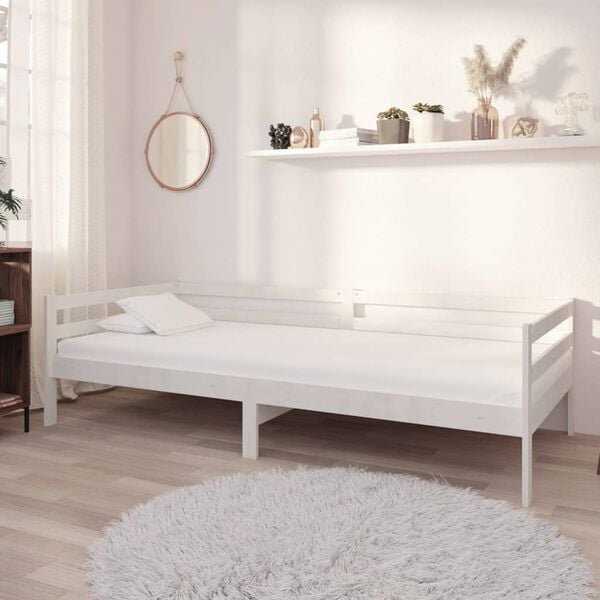 vidaXL Day Bed White Solid pine wood 35.4 x 78.7 in
