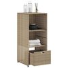 vidaXL Garden Storage Cabinet Beige PE Rattan 19.7x21.7x45.3 in