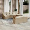 vidaXL Garden Sofa Set Beige Poly Rattan Large Modular Garden Sofa Set