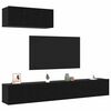 vidaXL TV Cabinet Set Wall-mounted 3 pcs Black Oak Engineered Wood