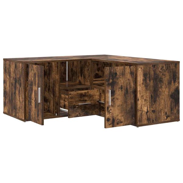 vidaXL Corner Cabinet Smoked Oak Engineered Wood