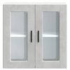 vidaXL Kitchen Wall Cabinet Concrete grey Engineered wood and glass
