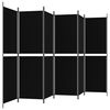 vidaXL 6-Panel Room Divider Black 118.1"x70.9" Fabric