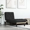vidaXL Chaise Longue Black Velvet (100% polyester), plywood