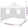 vidaXL Folding Party Tent White 600D Oxford fabric with PVC coating