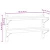 vidaXL Wall Shelf Silver Stainless Steel 39.4 x 9.3 x 23.6 in