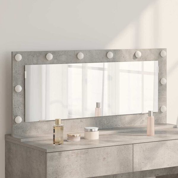 vidaXL Vanity Mirror with Mirror Concrete Grey 39.37 x 17.72 x 7.09 in