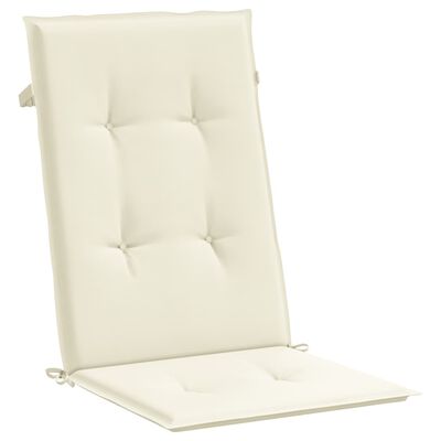 vidaXL Garden Highback Chair Cushions 4 pcs Cream 47.2"x19.7"x1.2" Fabric
