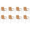vidaXL Patio Chairs 8 pcs with Cushions Solid Acacia Wood