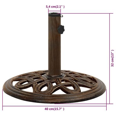 vidaXL Umbrella Base Bronze 15.7"x15.7"x12.6" Cast Iron