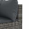 vidaXL Patio Lounge Set Grey PE rattan, powder-coated steel, 100% polyester