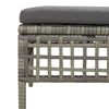 vidaXL Patio Footstool with Cushion Grey Poly Rattan