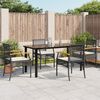 vidaXL Garden Dining Set Black PE rattan Five-piece set