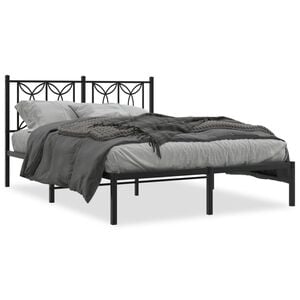 vidaXL Bed Frame Black Steel Full Bed Frame Rectangular Modern