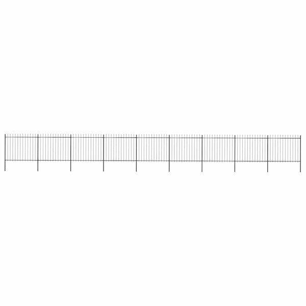 vidaXL Garden Fence with Spear Top Steel 631.3"x59.1" Black
