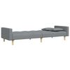 vidaXL Sofa Bed Light Grey Polyester, wood, plastic, foam 2-Seater