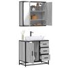 vidaXL Bathroom Furniture Set Gray Sonoma Engineered wood, metal Medium