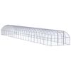 vidaXL Chicken Coop Silver Galvanized Steel 9.8x65.6x6.6 ft Durable