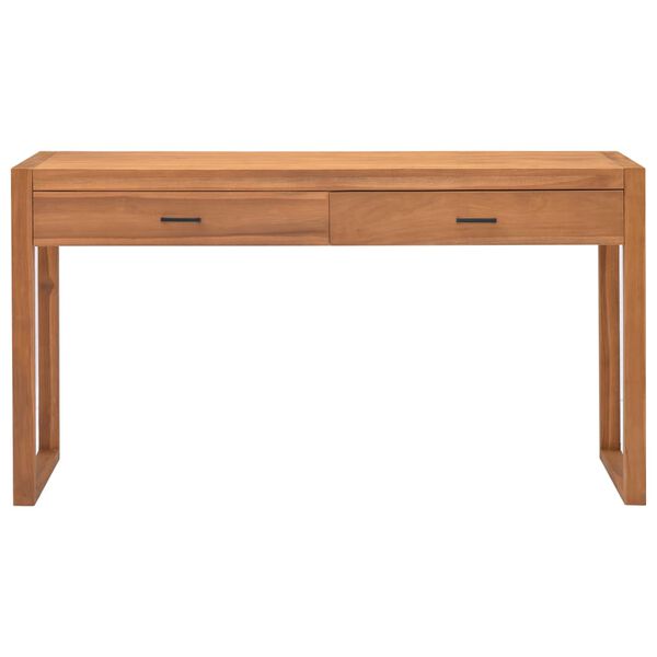vidaXL Desk with 2 Drawers 55.1"x15.7"x29.5" Teak Wood