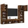 vidaXL 5 Piece TV Wall Units with LED Smoked Oak Engineered Wood