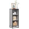 vidaXL Book Cabinet Grey Sonoma Engineered Wood, Metal Medium