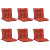 vidaXL Lowback Chair Cushion Set of 6 Melange red