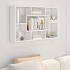 vidaXL Wall Shelf High Gloss White Engineered Wood 33.5 x 6.3 x 20.7 in