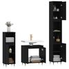 vidaXL Bathroom Furniture Set Black Engineered wood, Metal Medium