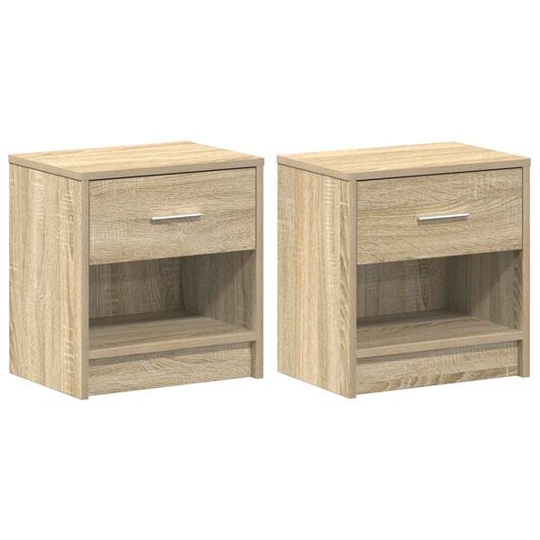 vidaXL Bedside Cabinet Set of 2 Sonoma Oak Engineered wood