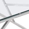 vidaXL Coffee Table Silver Stainless Steel, Tempered Glass