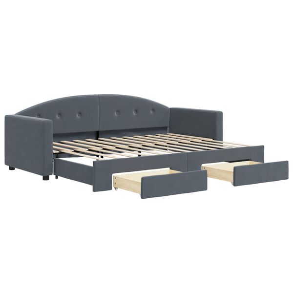 vidaXL Daybed With Trundle Dark Grey