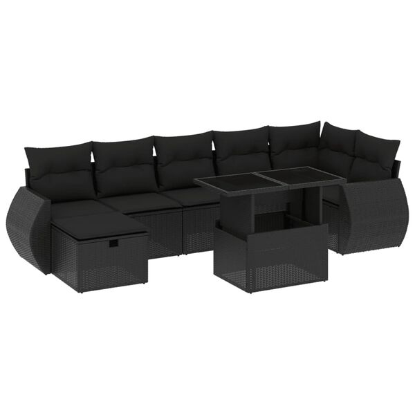 vidaXL Garden Sofa Set Black