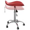 vidaXL Salon Spa Stool Wine Red Faux leather, chromed steel Medium