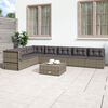 vidaXL Garden Lounge Set Grey PE Rattan, Powder-Coated Steel Medium