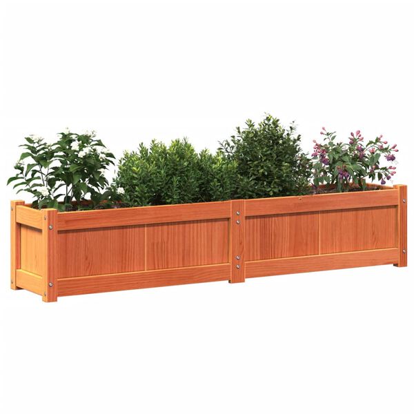vidaXL Garden Planter Set of 2 Wax Brown Solid Pine Wood Large