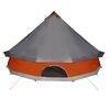 vidaXL Family Tent Tipi 6-Person Gray and Orange Waterproof