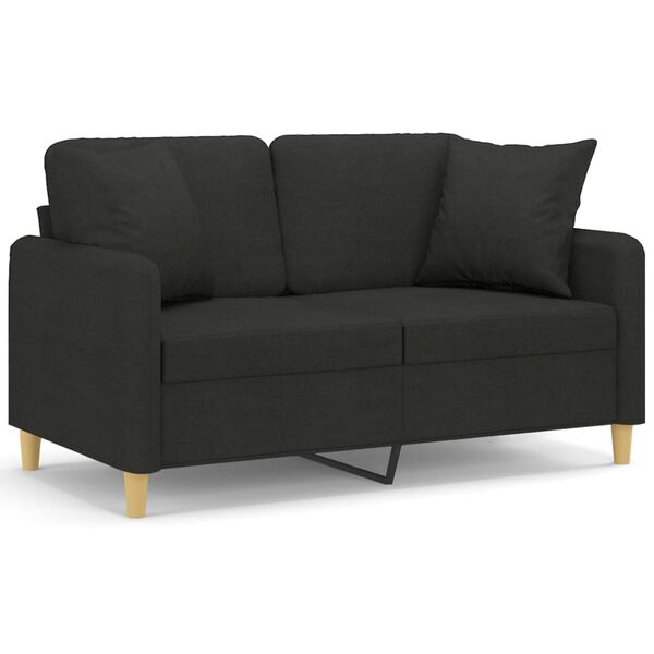 vidaXL 2-seater Sofa Black Fabric (100% polyester) 2-seater