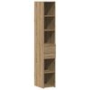 vidaXL Slim Storage Cabinet with Drawer artisan oak 30 x 42.5 x 225 cm