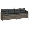vidaXL Garden Sofa Set Grey PE rattan, powder-coated steel Medium