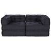 vidaXL Modular Sofa 2 pcs Anthracite 55.12 x 27.56 x 22.05 in Fabric