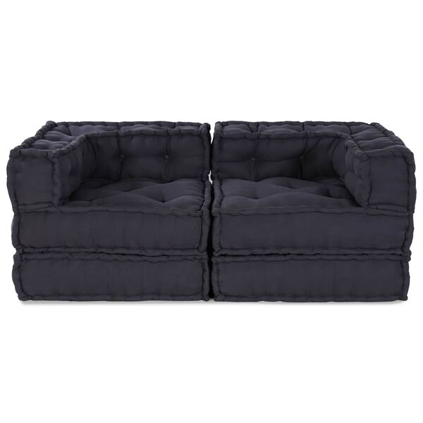 vidaXL Modular Sofa 2 pcs Anthracite 55.12 x 27.56 x 22.05 in Fabric