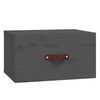 vidaXL Wall-mounted Bedside Cabinet Set of 2 Gray Solid pinewood Small