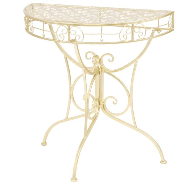 vidaXL Side Table Gold Metal 28.3 x 14.2 x 29.1 in Decorative Inlays